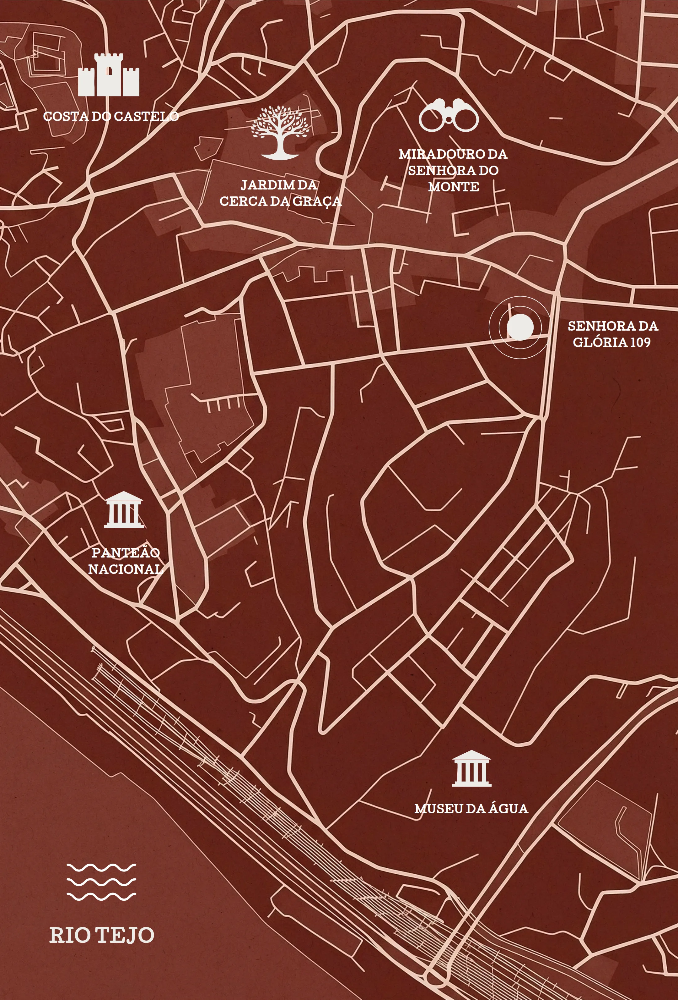 Mapa da zona da Graça com a localização do Senhora da Glória 109